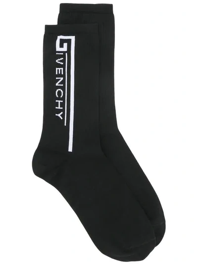 Givenchy Logo针织袜 - 黑色 In Black