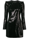 Dsquared2 Long Sleeve Sequined Dress In Black (black)