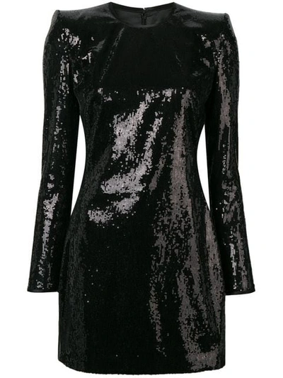 Dsquared2 Long Sleeve Sequined Dress In Black (black)