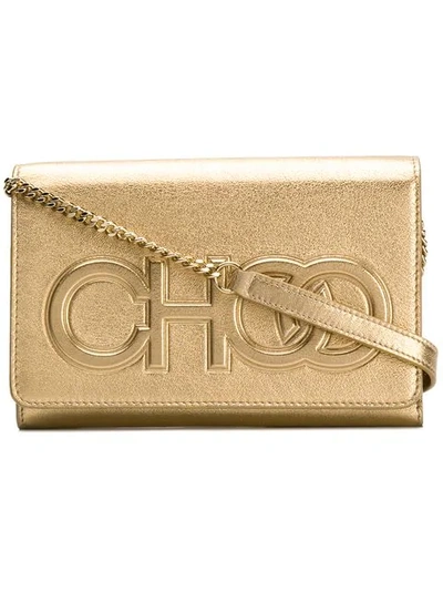 Jimmy Choo Sonia Gold Metallic Nappa Leather Day Bag With Chain Strap