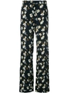 Off-white Floral Design Jogger Pants "black" In Black
