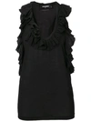 DSQUARED2 RUFFLED VEST TOP