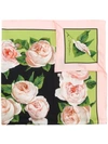 DOLCE & GABBANA ROSE PATTERN SQUARE SCARF