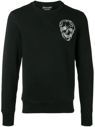 Alexander Mcqueen Logo Skull Patch Sweatshirt In Black
