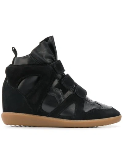 Isabel Marant Suede Bekett Wedge Sneakers 50 In Black
