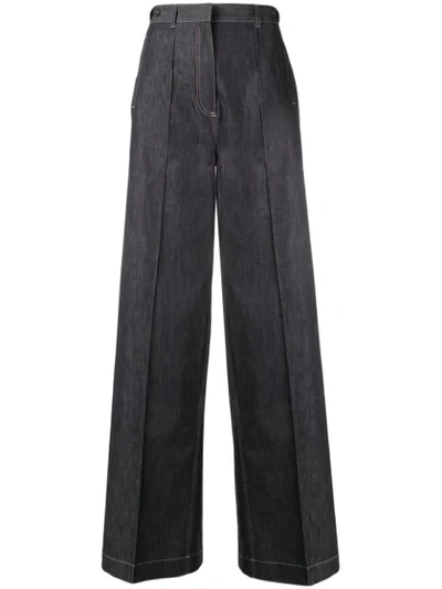 Rokh High-rise Wide Leg Trouser Jeans In Blue