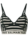 BALMAIN STRIPED WOVEN BRALET