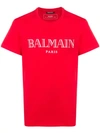 BALMAIN BALMAIN LOGO PRINT T-SHIRT - RED