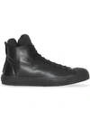 BURBERRY LEATHER AND NEOPRENE HIGH-TOP SNEAKERS