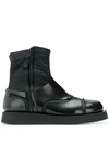 JIL SANDER JIL SANDER ZIPPED ANKLE BOOTS - BLACK