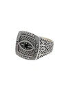 Tom Wood Sterling Silver And Spinel Champion Black Eye Ring