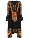 ETRO FLORAL EMBROIDERED BOHEMIAN DRESS