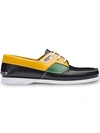 PRADA PRADA COLOUR BLOCK BOAT SHOES - BLACK