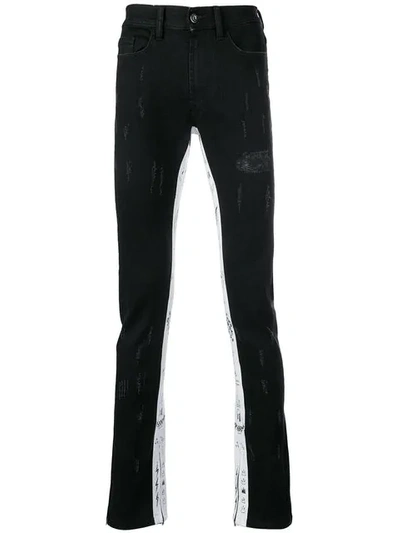 Mjb Marc Jacques Burton Mjb Crixus图案细节牛仔裤 - 黑色 In Black