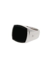 Tom Wood Cushion Onyx Sterling Silver Signet Ring In Silver
