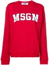 Msgm College Logo Sweatshirt In Red
