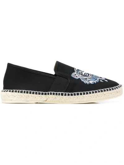 Kenzo Embroidered Tiger Espadrilles In Black