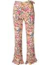 ETRO FLOWER PRINT FLARE TROUSERS