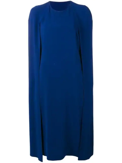 Stella Mccartney Crepe Cape Dress - 蓝色 In Blue