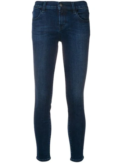 J Brand Alana Cropped Distressed High-rise Skinny Jeans In Blue