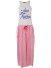 LOVE MOSCHINO EMBROIDERED LOGO MAXI DRESS