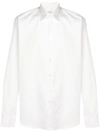 Ferragamo Logo Patch Buttoned Shirt In White