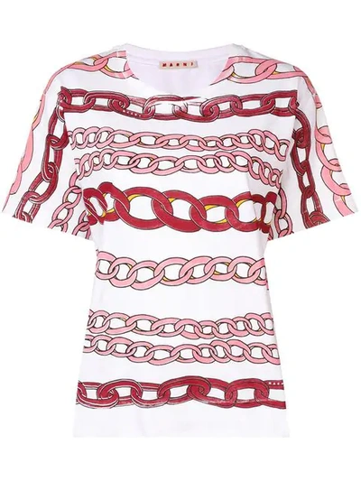 Marni Printed Cotton-jersey T-shirt In Pink
