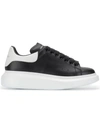 Alexander Mcqueen Leather Exaggerated-sole Sneakers In Black