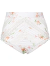 ZIMMERMANN FLORAL PRINT HIGH WAIST BIKINI BOTTOMS