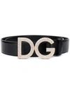 DOLCE & GABBANA EMBELLISHED LOGO BUCKLE BELT