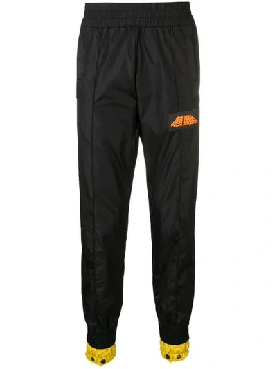 Palm Angels Slim Fit Tapered Track Trousers In Black