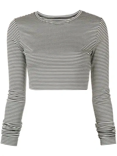 Marc Jacobs Cropped Striped Stretch-jersey Top In Black