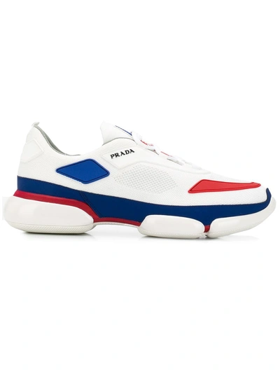 Prada Cloudbust针织面料运动鞋 - 白色 In White,blue,red