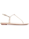 Prada Laminated Flat Sandals - Metallic In Metallic