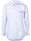 THOM BROWNE THOM BROWNE FRAYED HEM SHIRT - BLUE