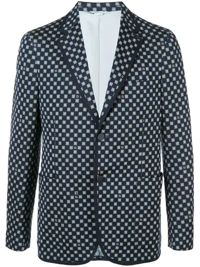 Gucci Men's Interlocking Logo Two-button Jacket In Blue