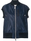 Sacai Sleeveless Bomber Jacket In Blue