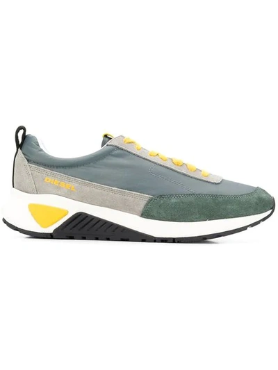 Diesel Colour-block Trainers In Grey