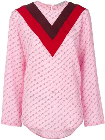 Stella Mccartney V Logo缝饰t恤 - 粉色 In Pink