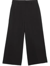 BURBERRY BURBERRY SILK WOOL TAILORED CULOTTES - BLACK