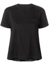 Sacai Eric Haze Print Pleated-back Knit Tee In Black