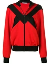 Givenchy Contrast Panel Zipped Jacket In Red