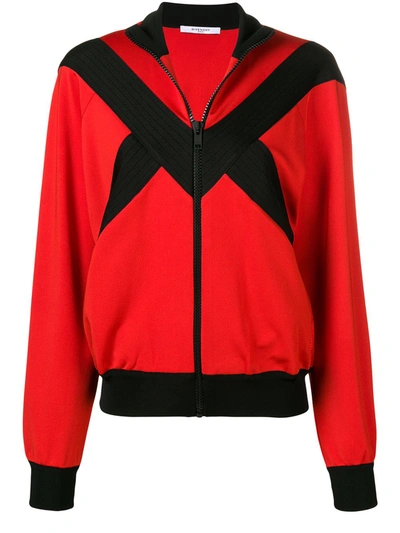 GIVENCHY CONTRAST PANEL ZIPPED JACKET