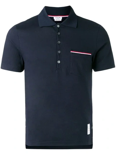 Thom Browne Jersey Polo Shirt In Blue