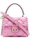 Valentino Garavani Mini Leather Candystud Top Handle Bag In Pink