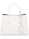 Prada Small Galleria Leather Tote Bag In White