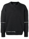 Alexander Mcqueen Zips Sweatshirt In Black