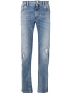 DOLCE & GABBANA CROPPED DISTRESSED JEANS