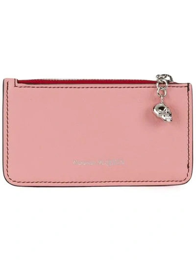 Alexander Mcqueen Skull Zipped Cardholder In Pink