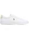 Polo Ralph Lauren Longwood Logo-print Leather Low-top Trainers In White
